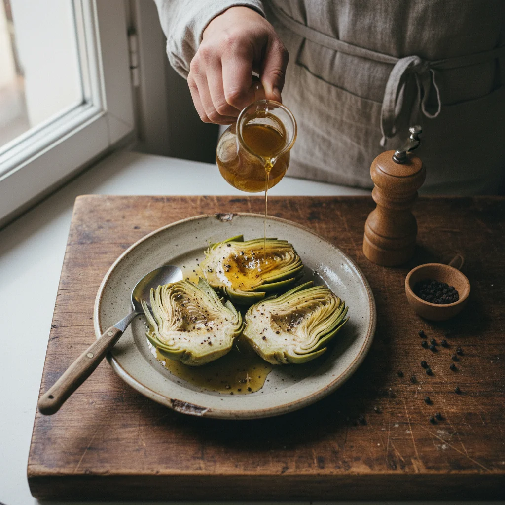 Illustration de Artichauts vinaigrette avec sa recommandation condimentaire