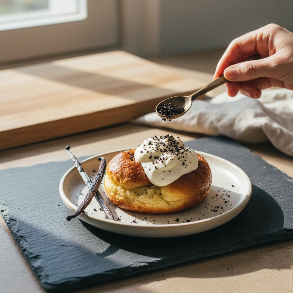 Illustration de Baba au rhum et chantilly maison avec sa recommandation condimentaire