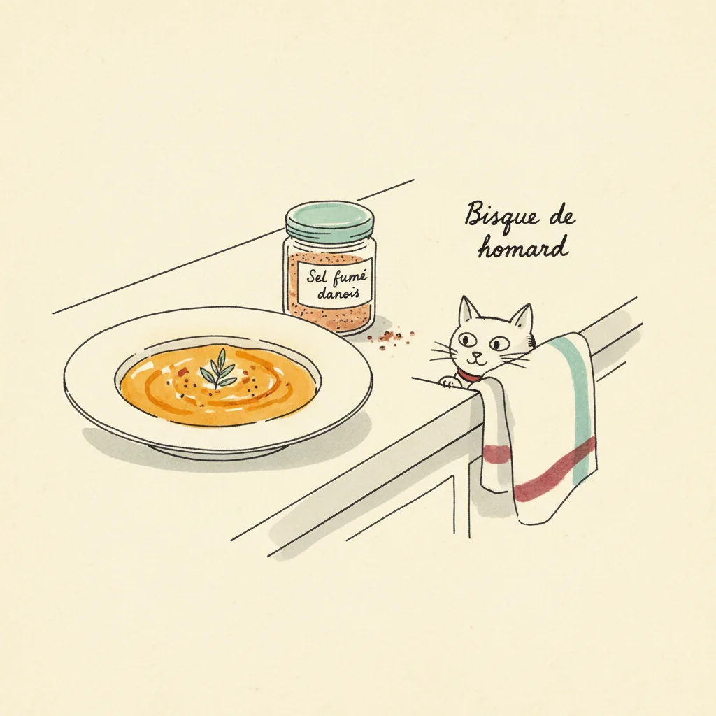 Illustration de Bisque de homard avec sa recommandation condimentaire