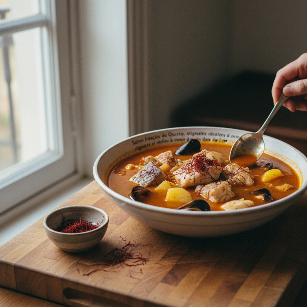 Illustration de Bouillabaisse marseillaise avec sa recommandation condimentaire