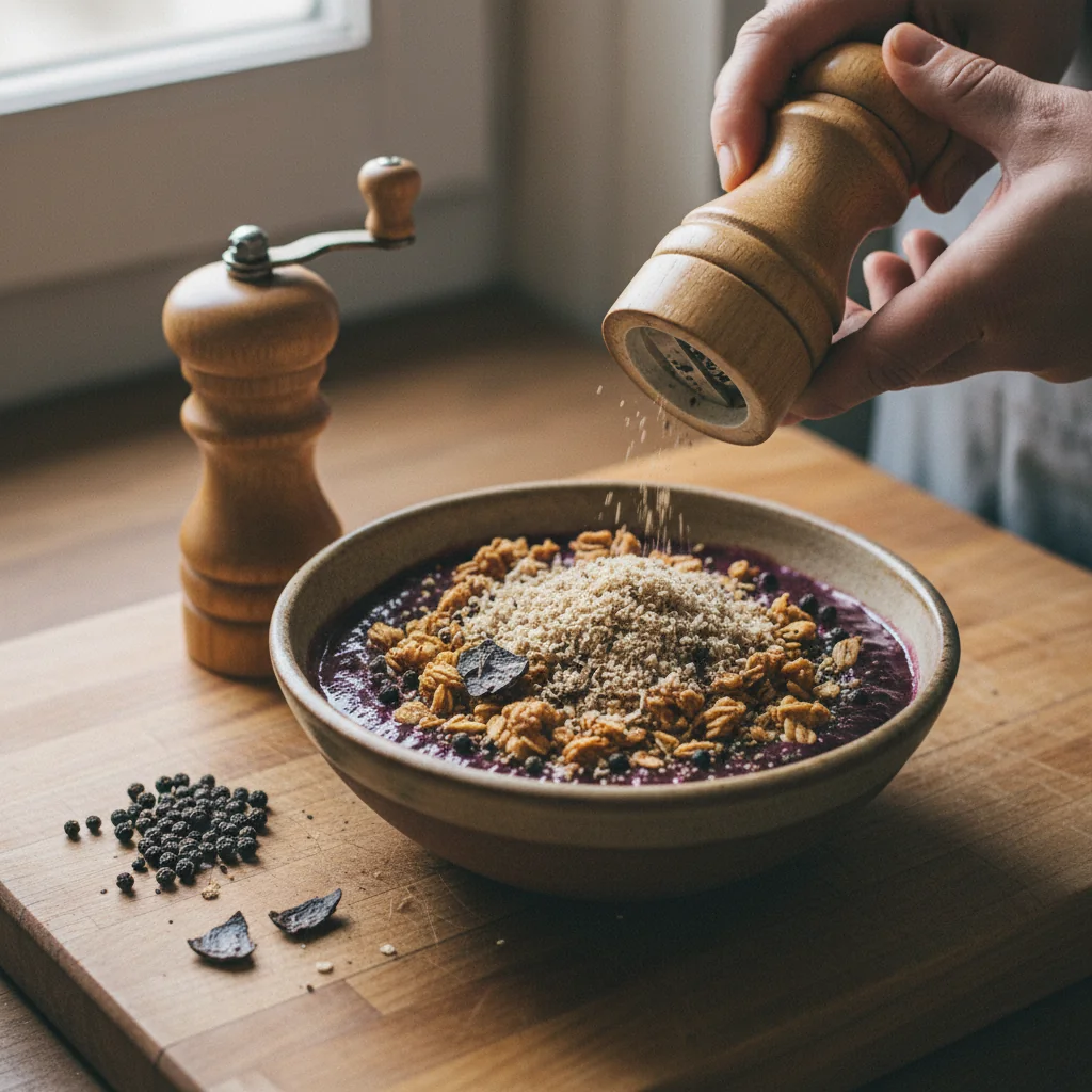 Illustration de Bowl açaï et granola avec sa recommandation condimentaire