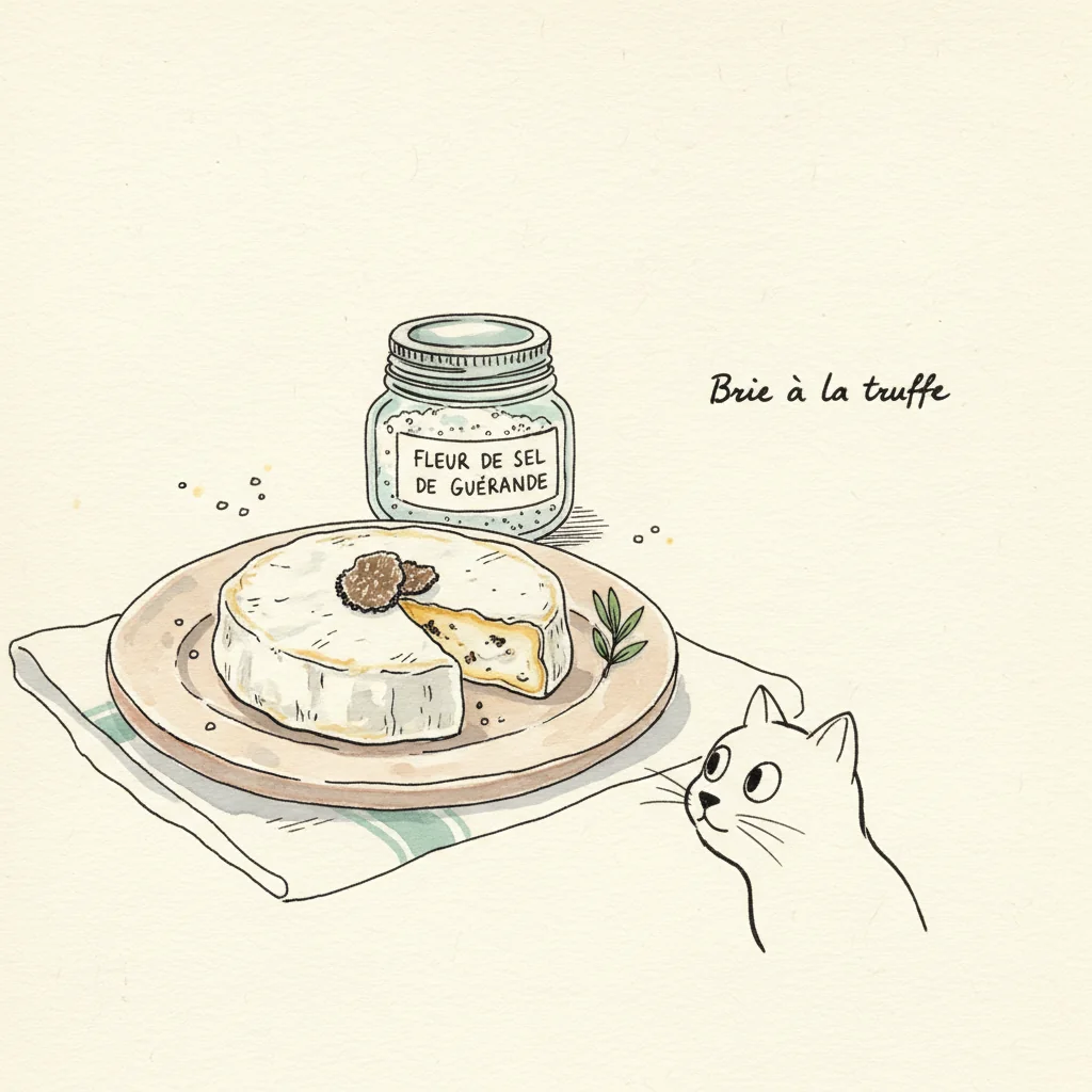 Illustration Brie a la truffe avec Fleur de sel de Guérande