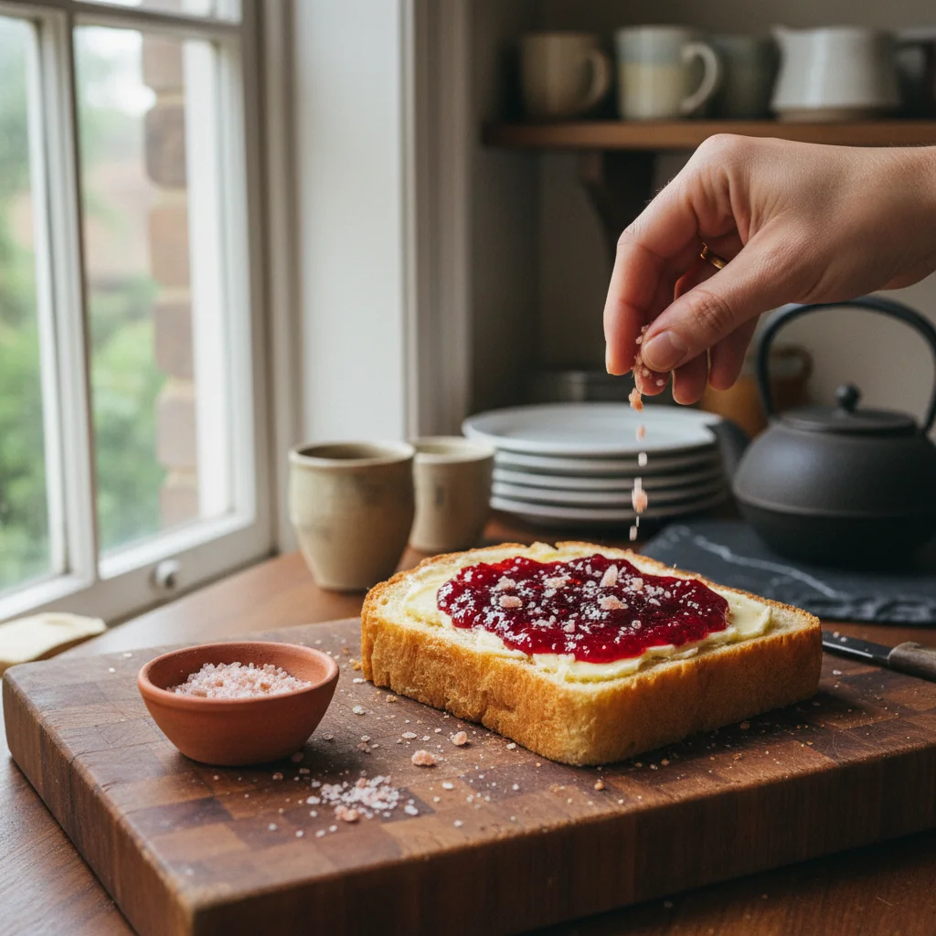 Illustration de Brioche au beurre et confiture avec sa recommandation condimentaire