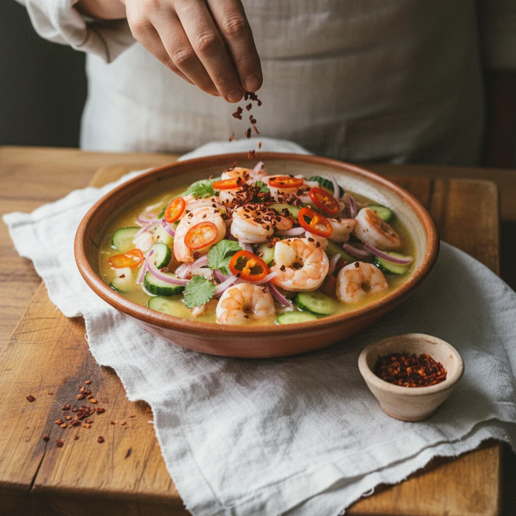 Illustration Ceviche de crevettes avec Habanero du Yucatán