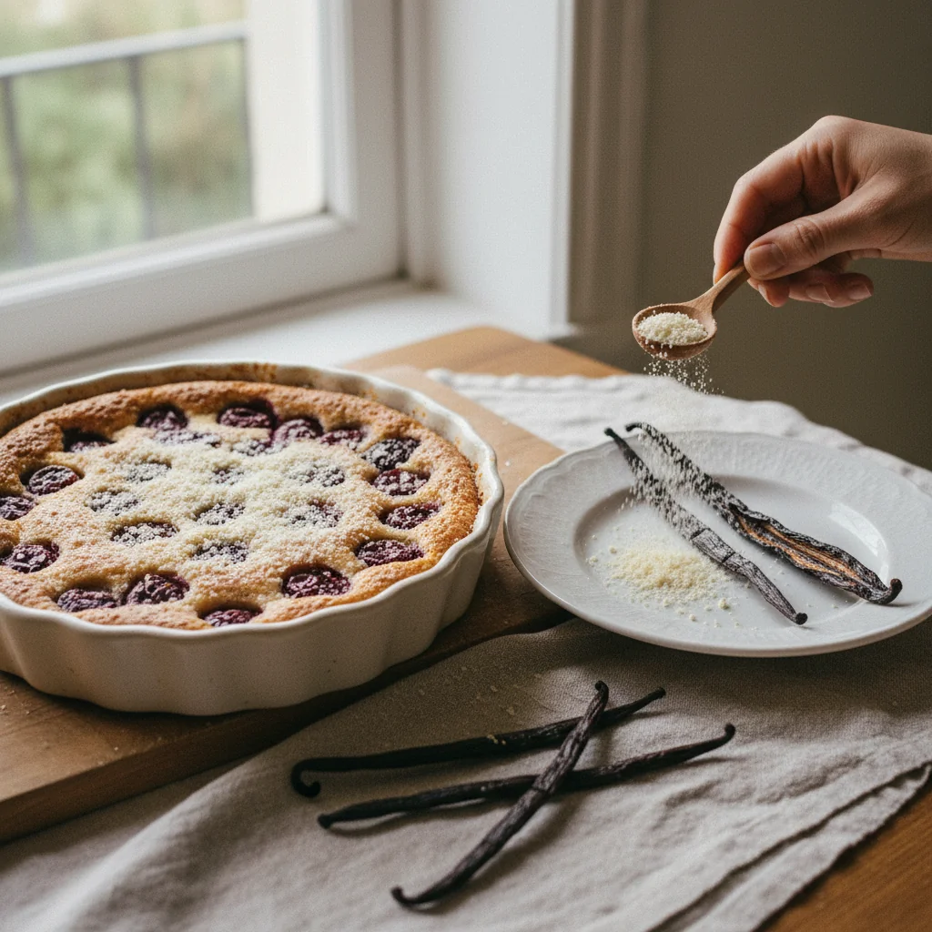 Illustration de Clafoutis aux cerises avec sa recommandation condimentaire