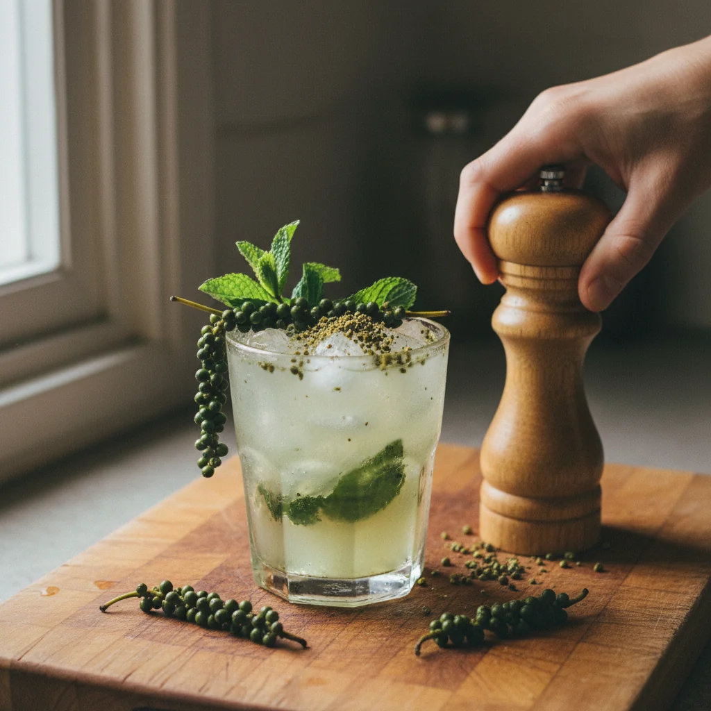 Illustration de Cocktail mojito épicé avec sa recommandation condimentaire