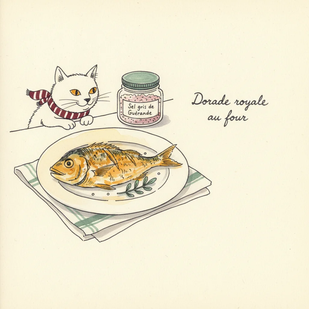 Illustration Dorade royale au four avec Sel gris de Guérande