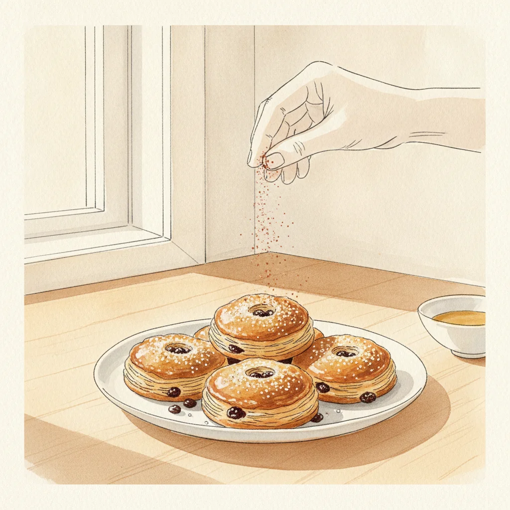 Illustration of Eccles cakes with its condiment recommendation