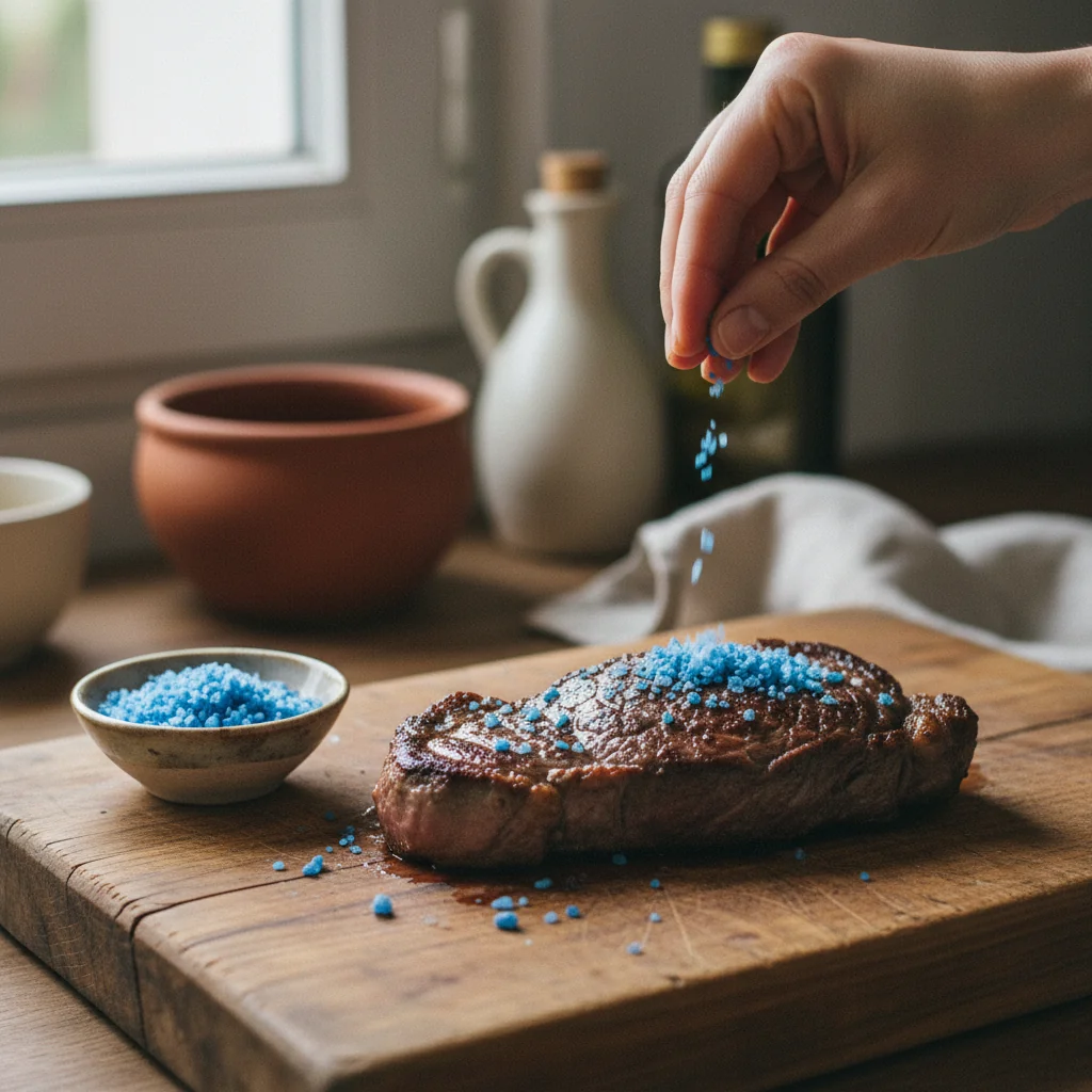 Illustration Entrecôte nature avec Sel bleu de Perse