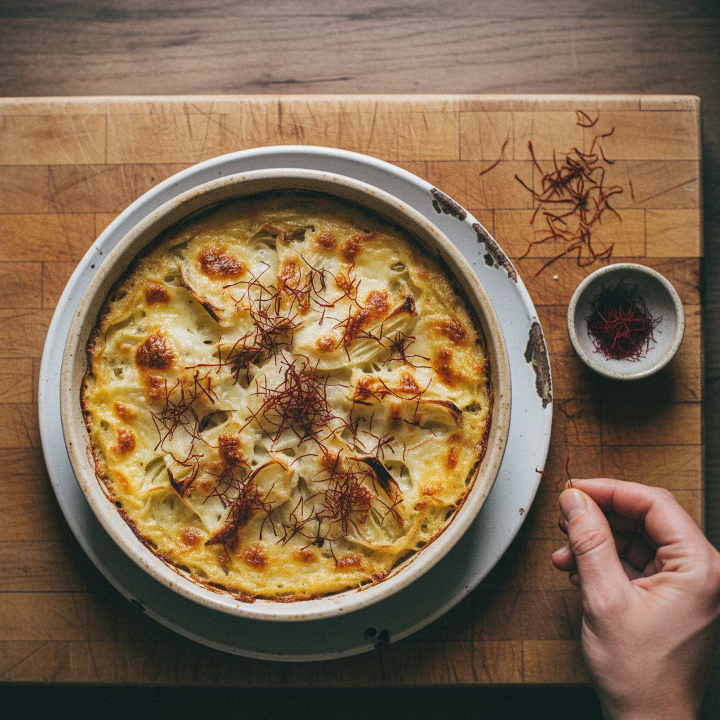 Illustration Fenouil en gratin avec Safran du Quercy