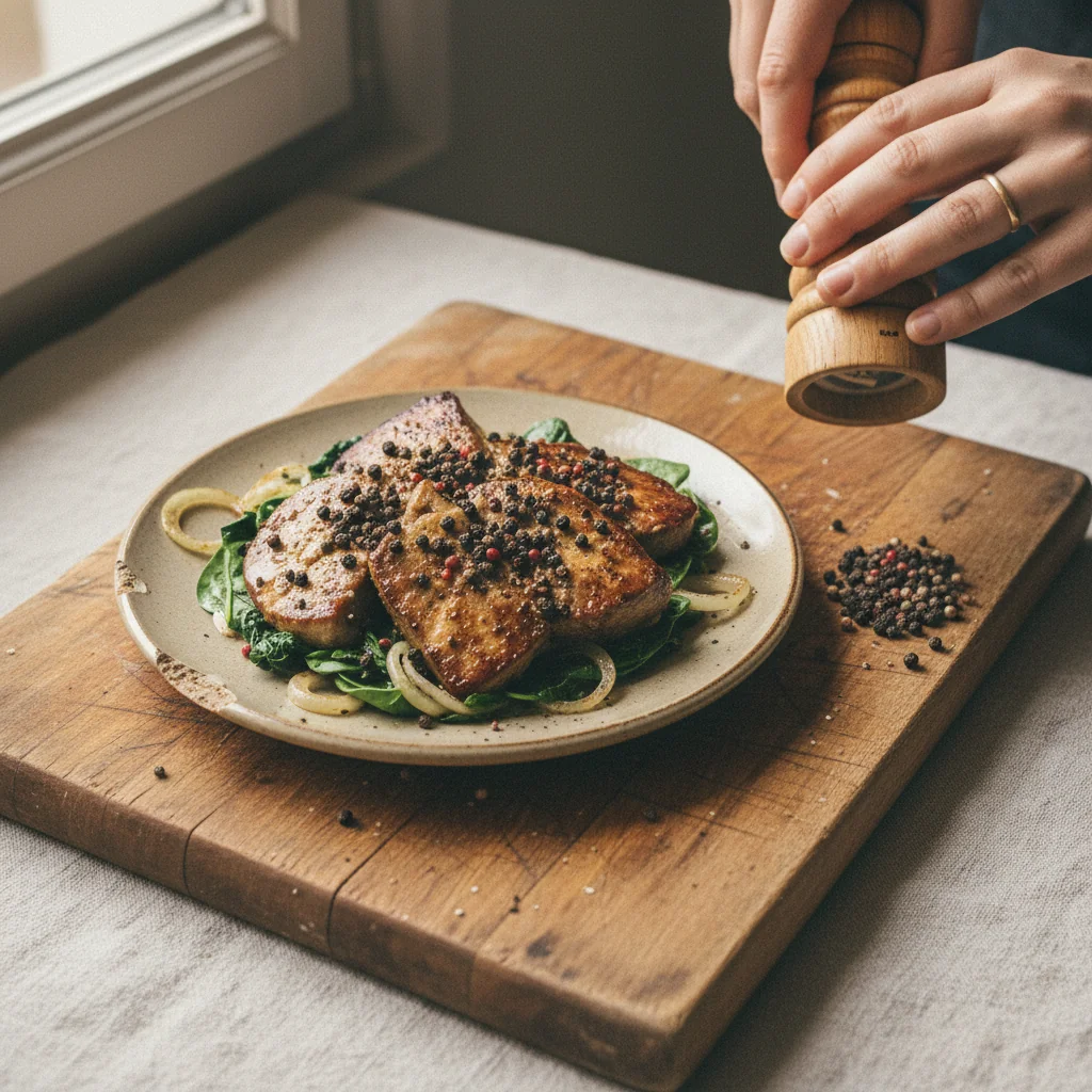 Illustration de Foie de veau poêlé avec sa recommandation condimentaire