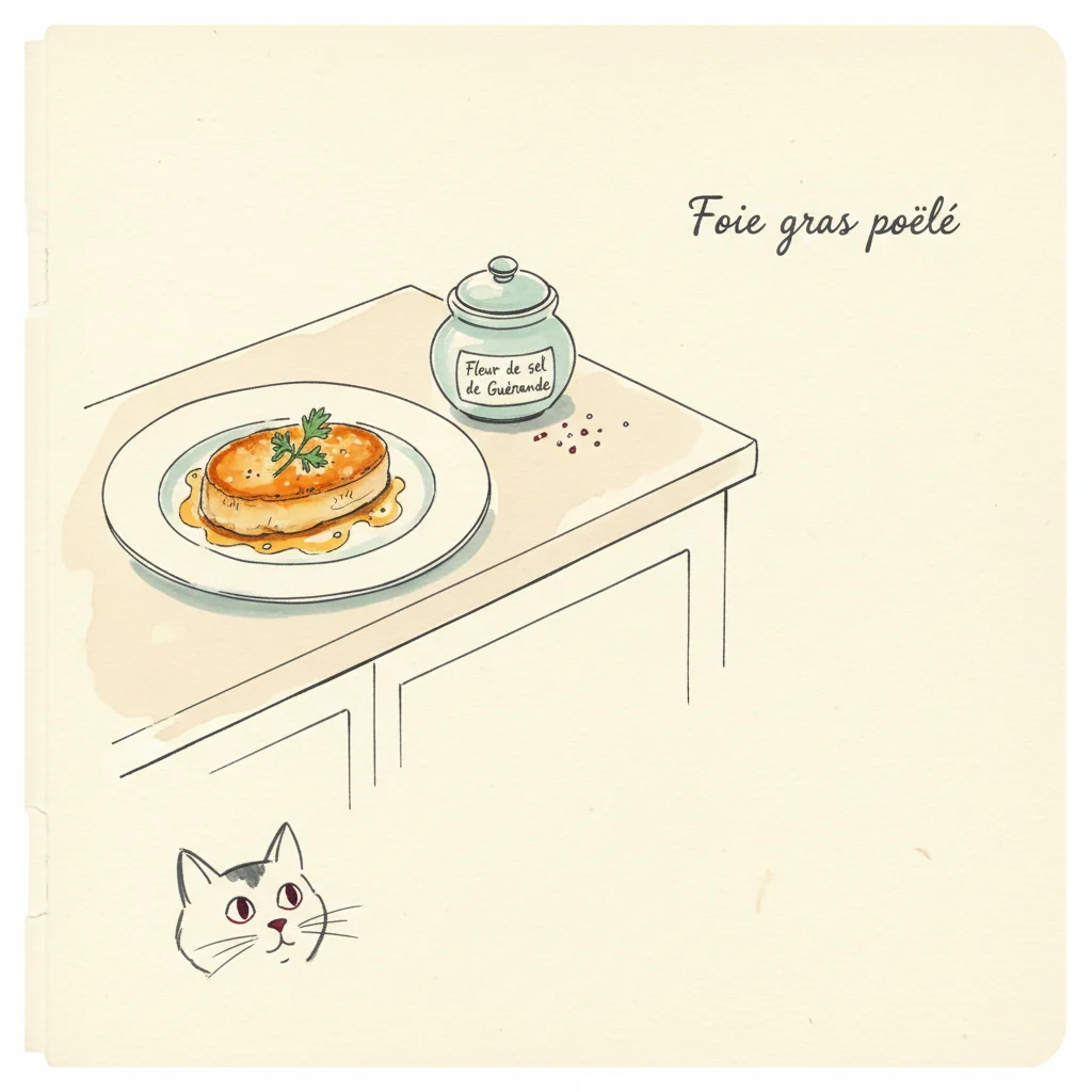 Illustration de Foie gras poêlé avec sa recommandation condimentaire