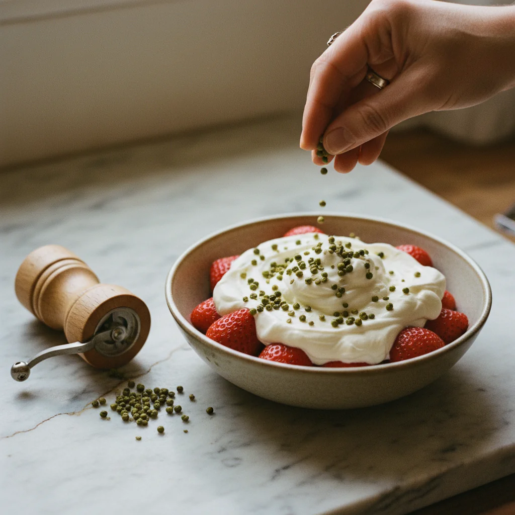Illustration de Fraises à la chantilly maison avec sa recommandation condimentaire