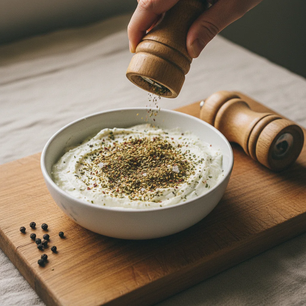 Illustration de Fromage blanc aux herbes avec sa recommandation condimentaire