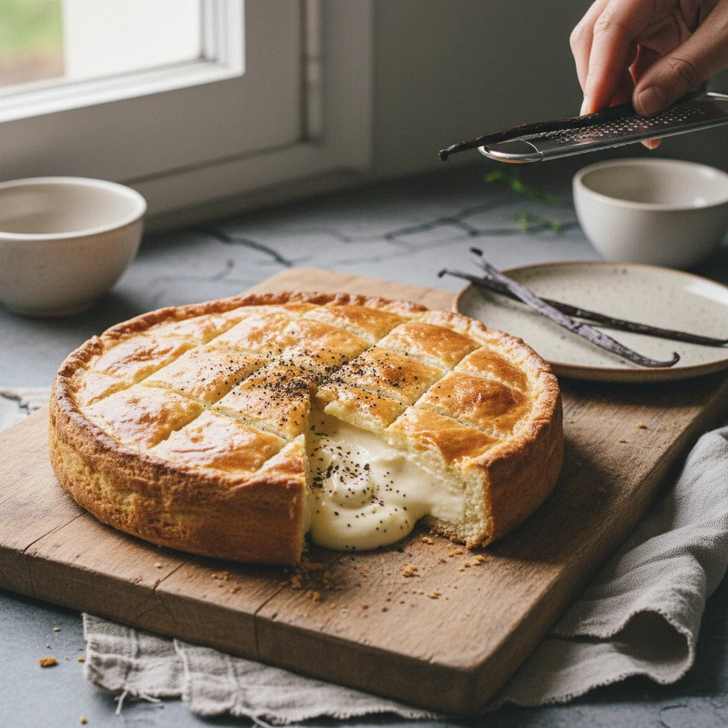 Illustration de Gâteau basque à la crème avec sa recommandation condimentaire