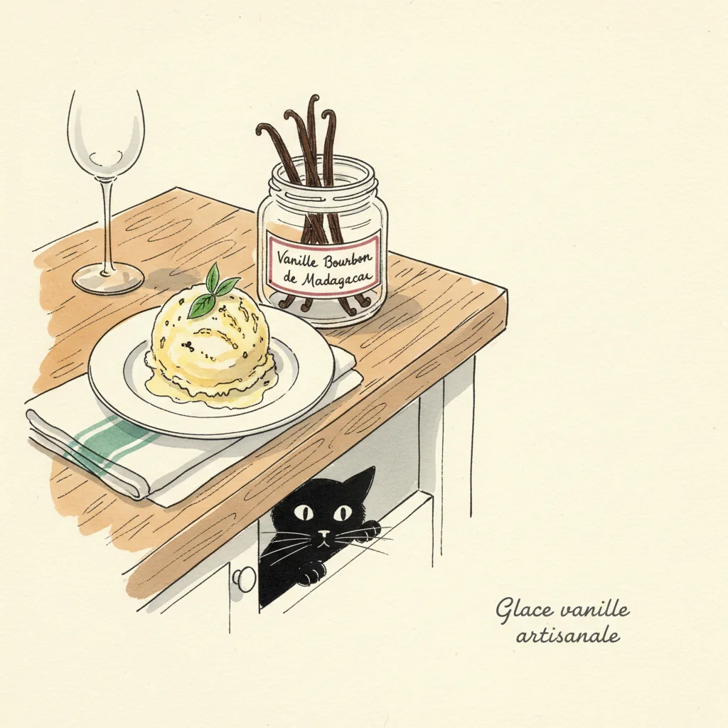 Illustration Glace vanille artisanale avec Vanille Bourbon de Madagascar