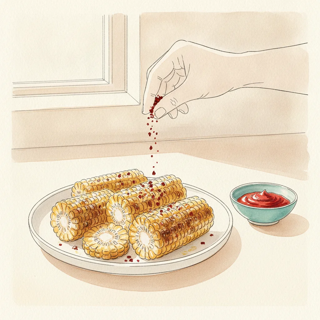 Illustration of Grilled corn with its condiment recommendation