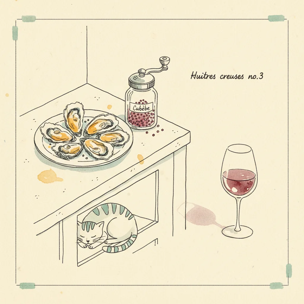 Illustration Huitres creuses no.3 avec Cubèbe