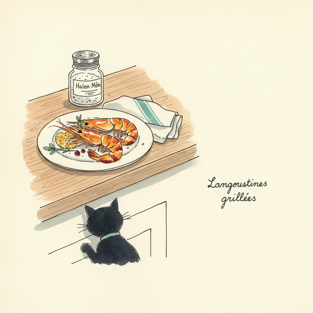 Illustration Langoustines grillees avec Halen Môn