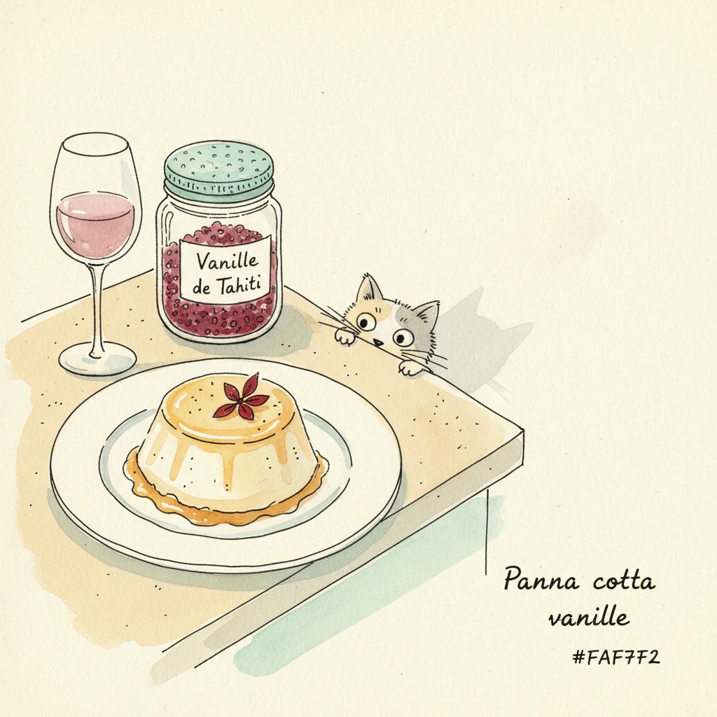 Illustration Panna cotta vanille avec Vanille de Tahiti