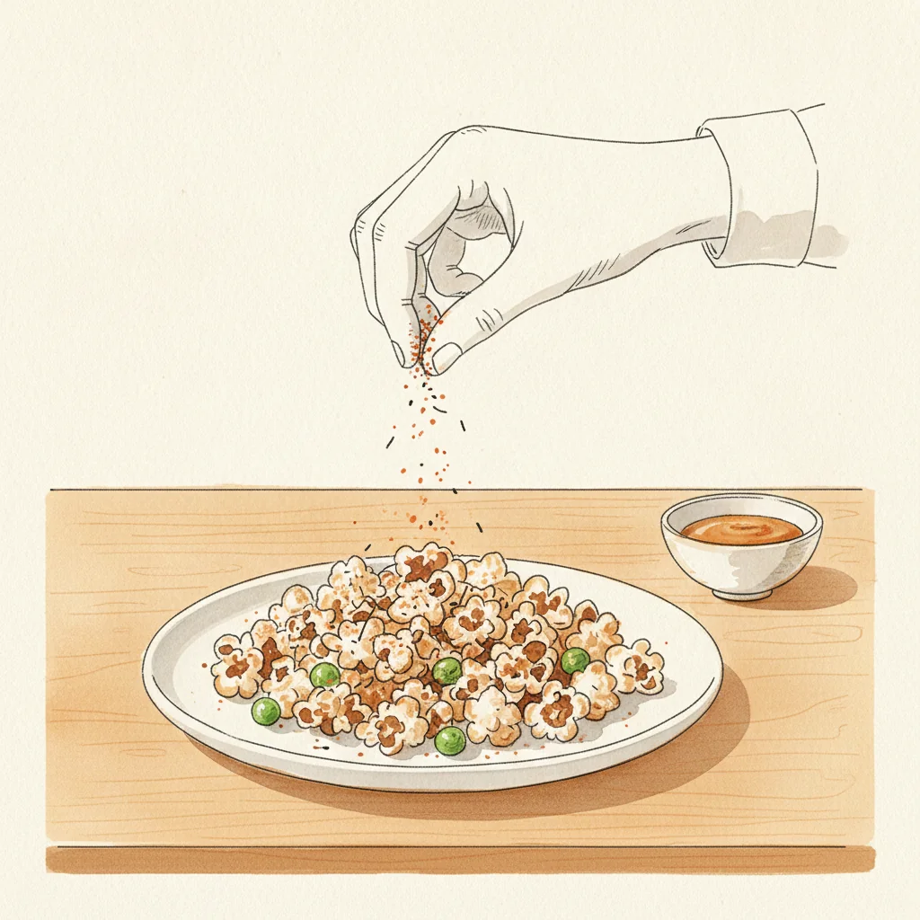 Illustration of Japanese popcorn with its condiment recommendation