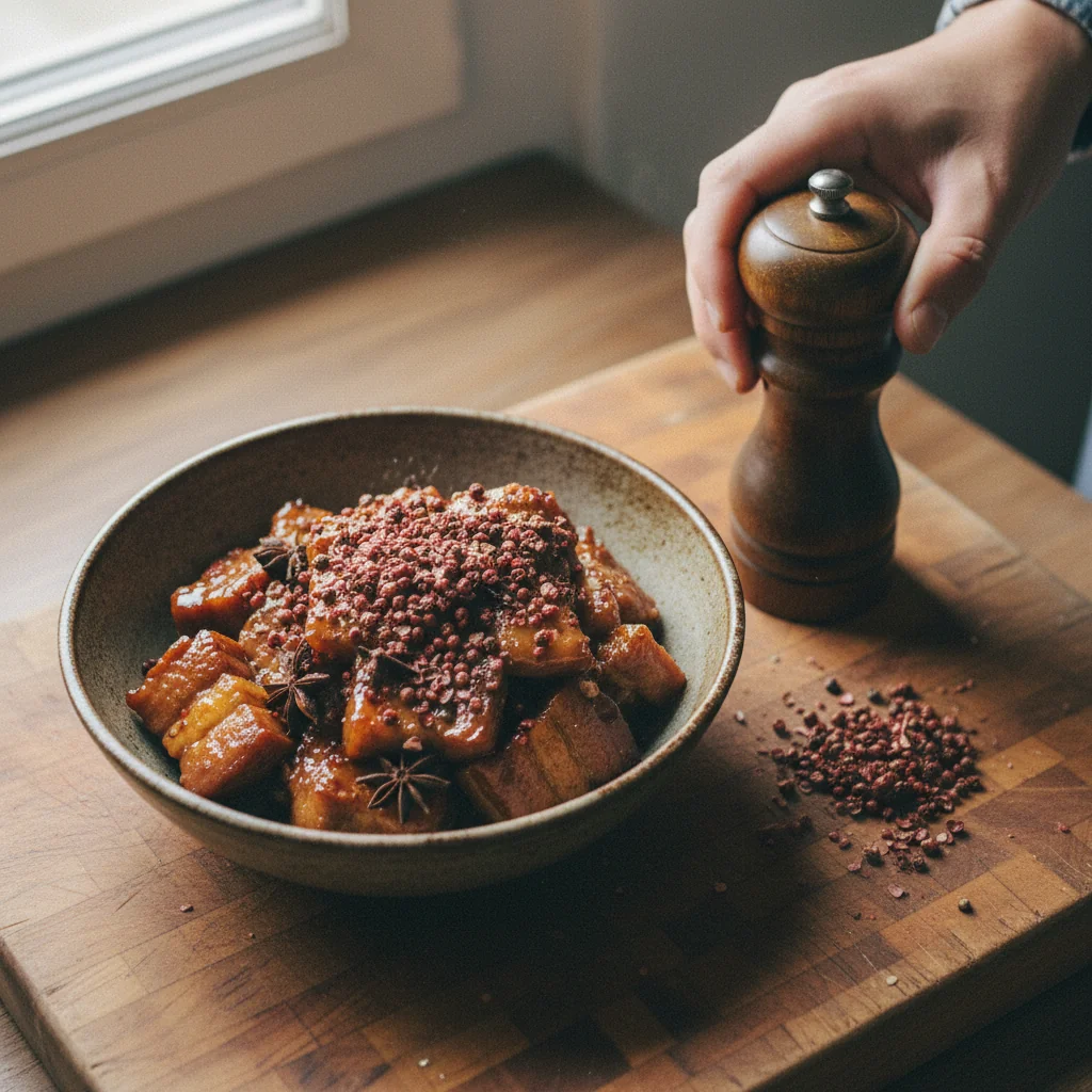 Illustration de Porc au caramel asiatique avec sa recommandation condimentaire