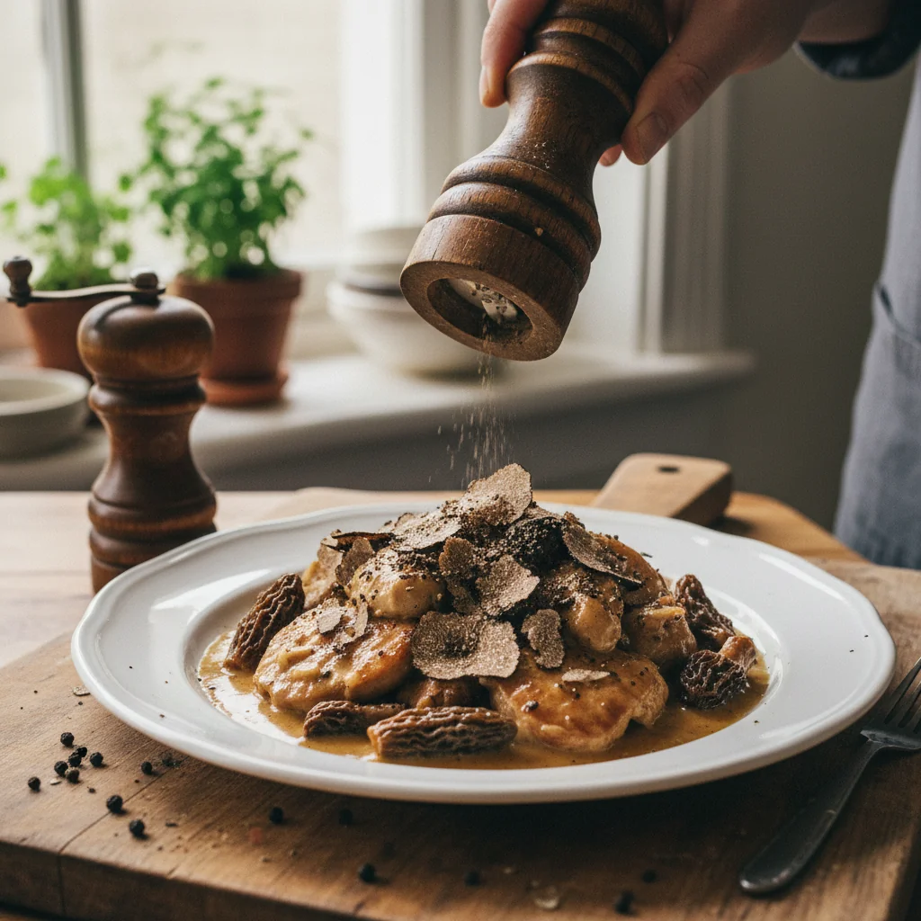 Illustration de Ris de veau aux morilles avec sa recommandation condimentaire