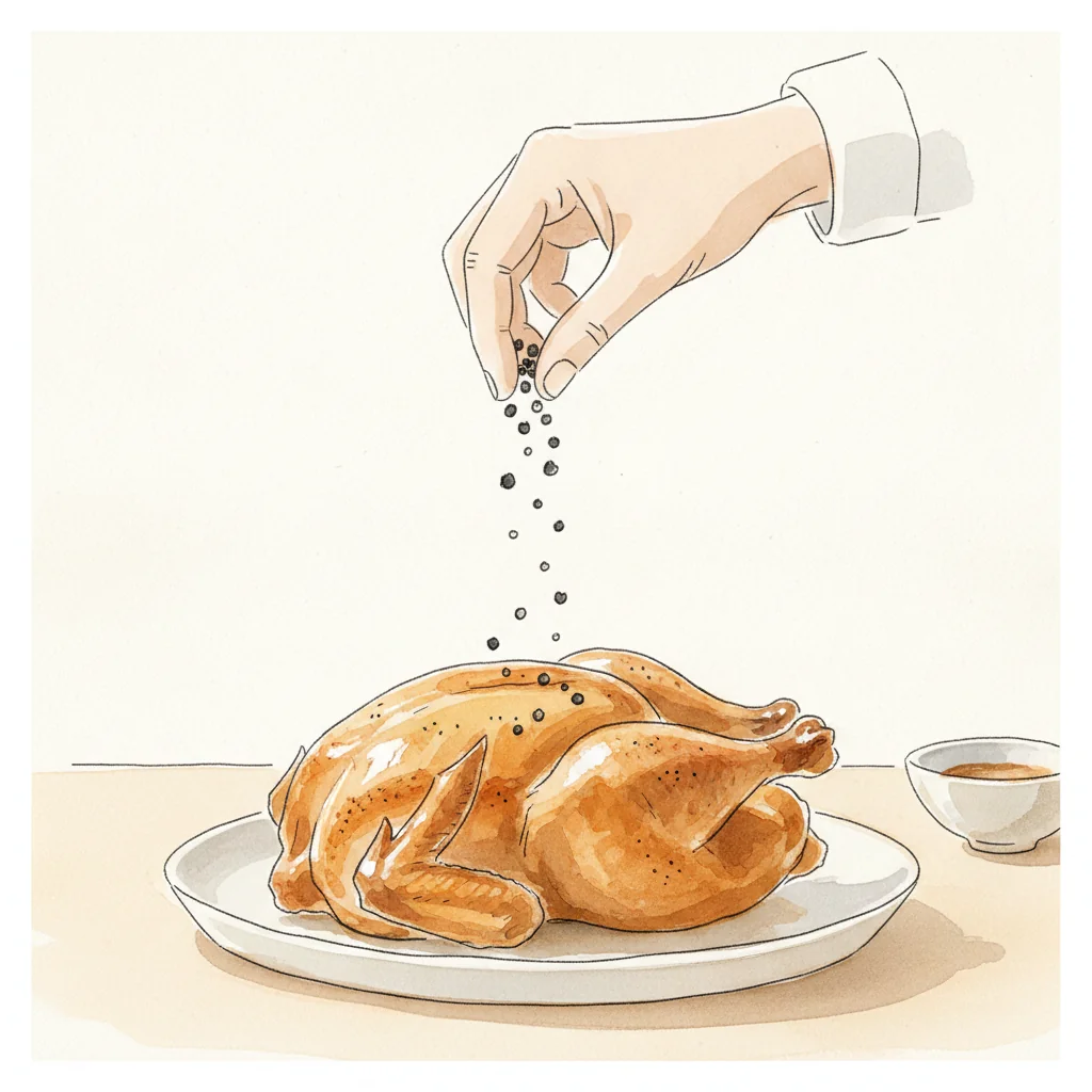 Illustration of Roast chicken with its condiment recommendation