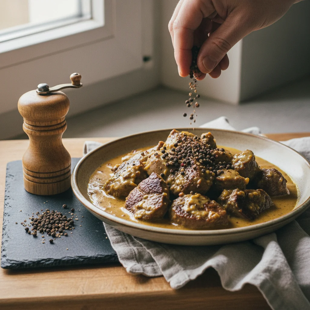 Illustration de Rognons de veau à la moutarde avec sa recommandation condimentaire