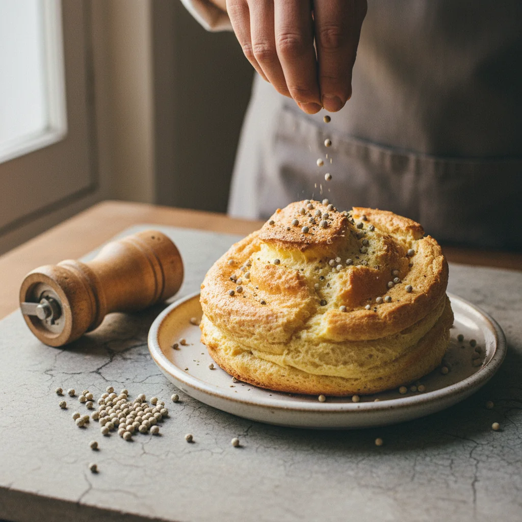 Illustration de Soufflé au fromage de chèvre avec sa recommandation condimentaire