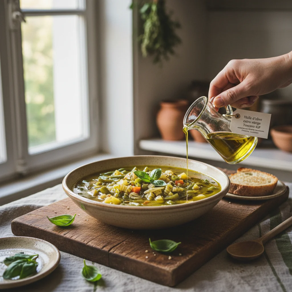Illustration de Soupe au pistou avec sa recommandation condimentaire