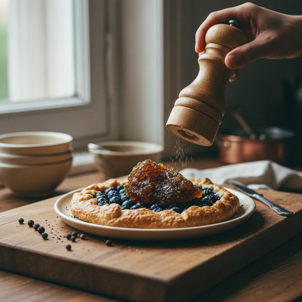 Illustration de Tarte aux myrtilles avec sa recommandation condimentaire