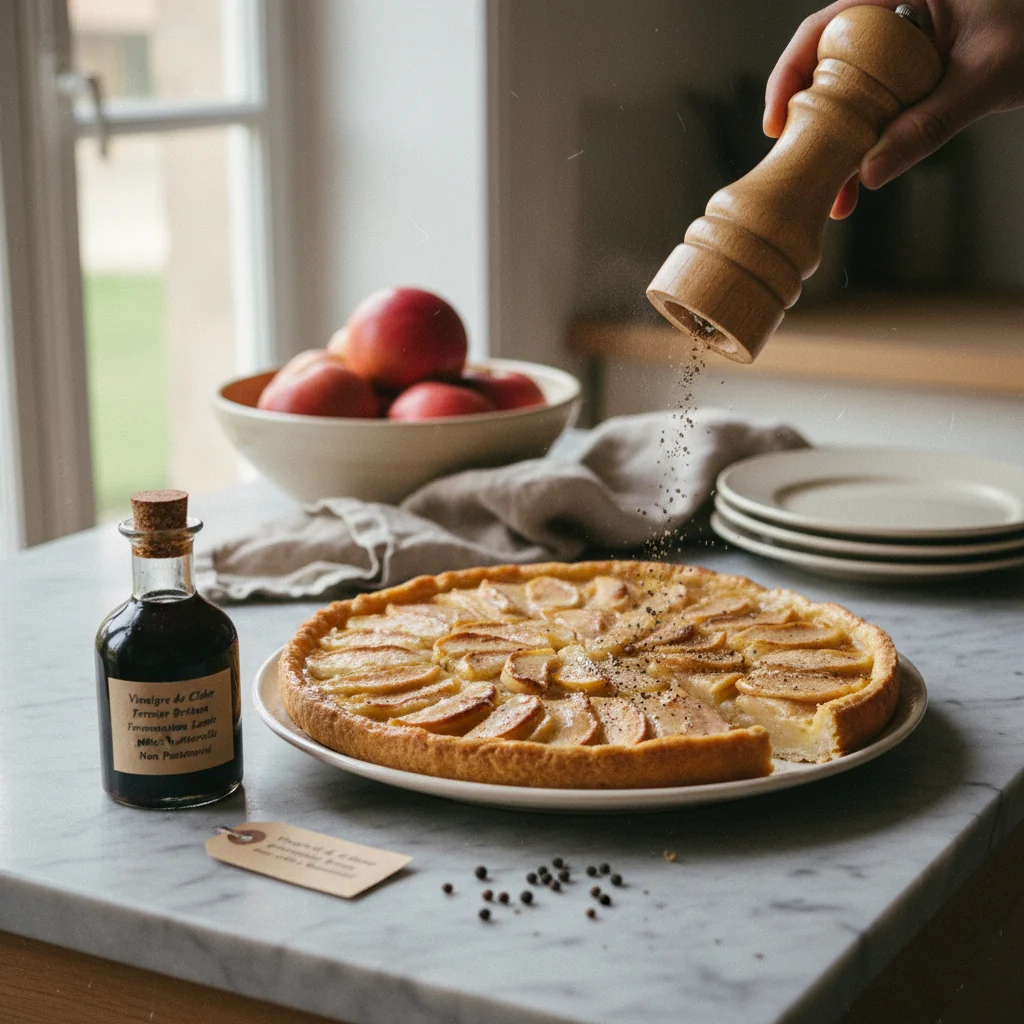 Illustration de Tarte normande aux pommes avec sa recommandation condimentaire