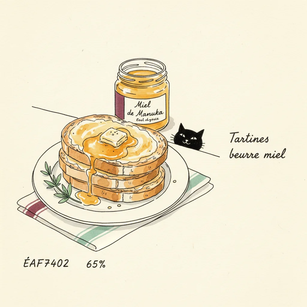 Illustration de Tartines beurre miel avec sa recommandation condimentaire