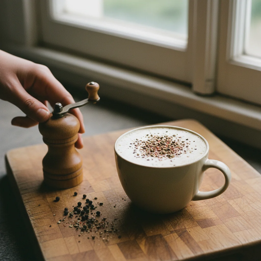 Illustration Thé chaï au lait avec Quatre épices français