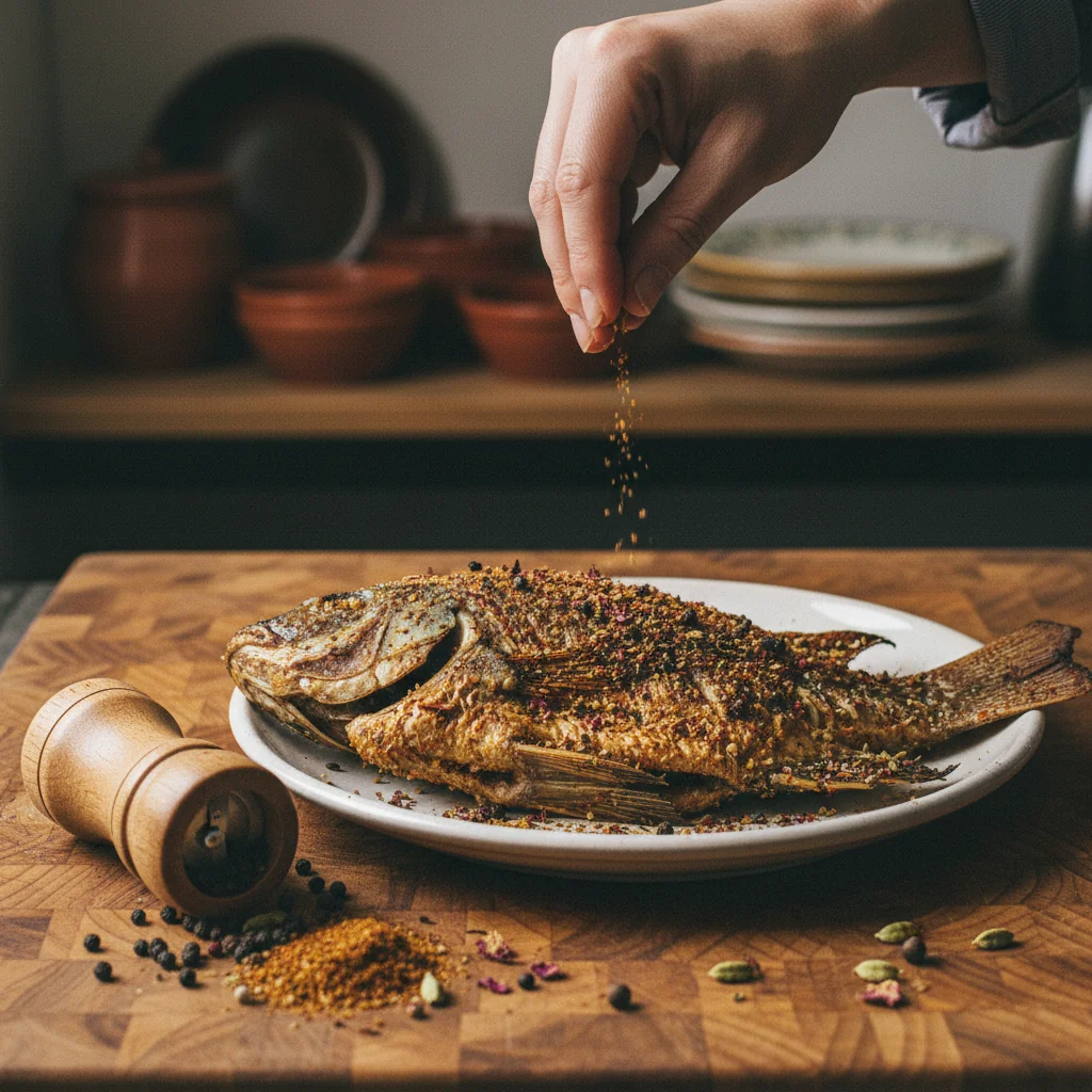 Illustration Tilapia aux épices avec Ras el hanout marocain