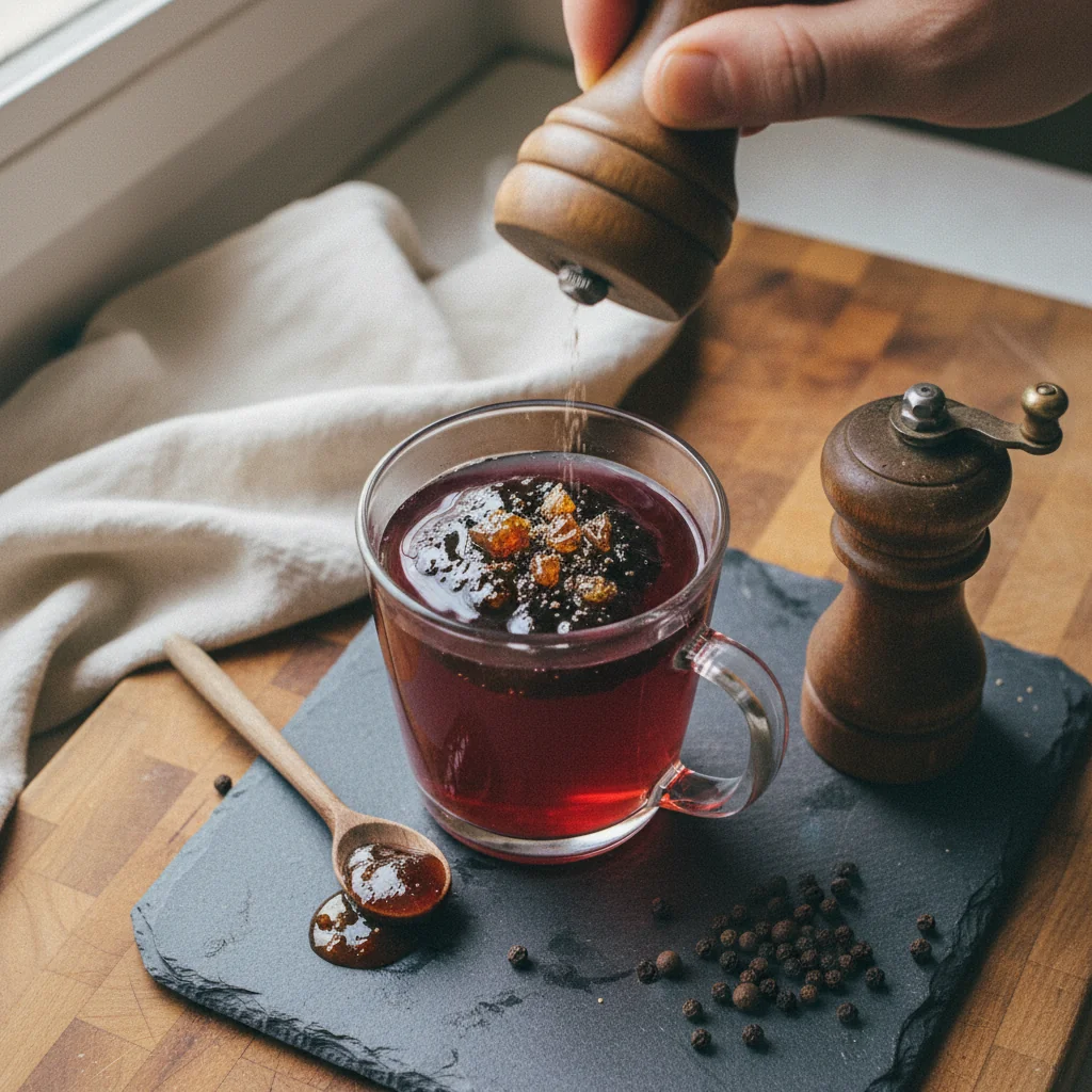 Illustration de Tisane à l'hibiscus avec sa recommandation condimentaire