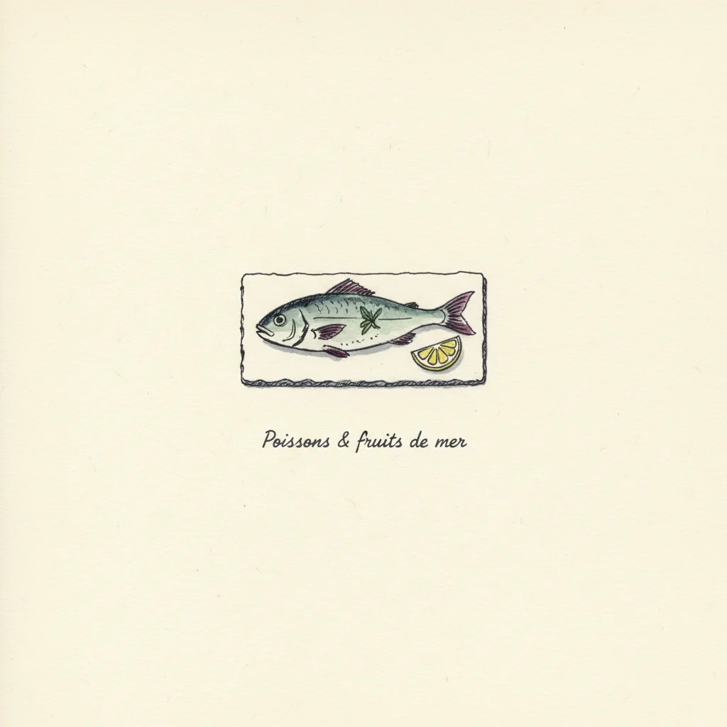 Illustration des accords poissons & fruits de mer