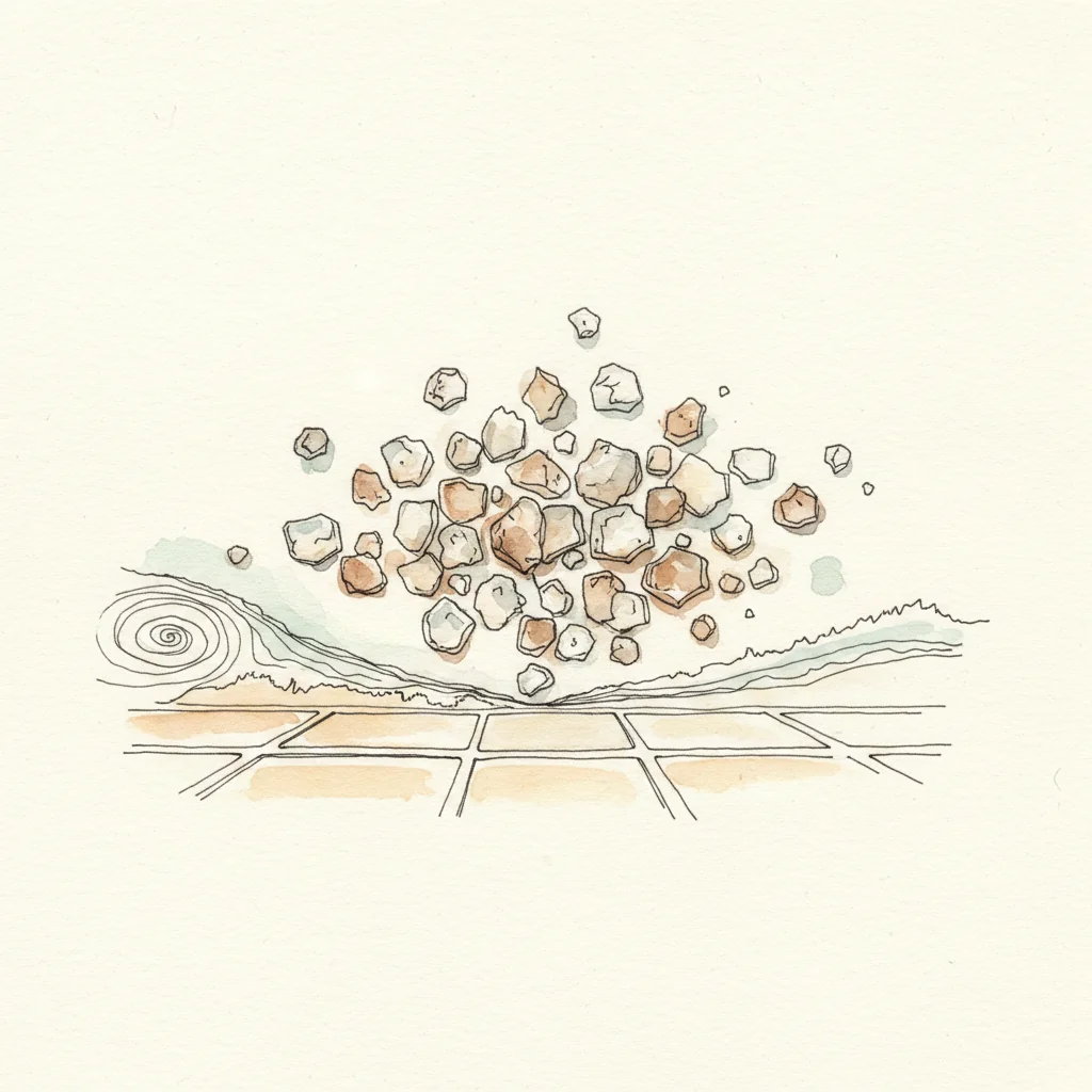 Danish Viking smoked sea salt, amber golden-brown crystals, macro on a beech wood board